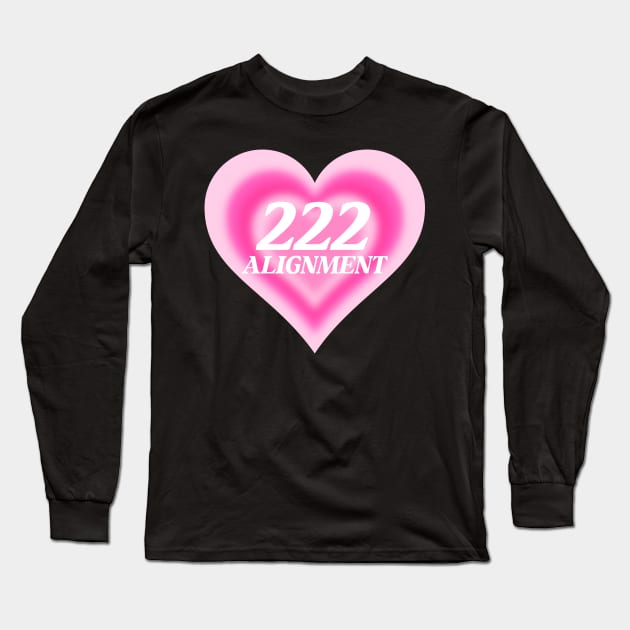 Angel Number 222 Heart Aura Long Sleeve T-Shirt by mystikwhale